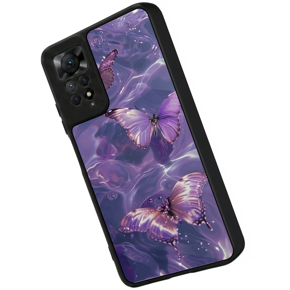 Xiaomi Redmi Note 12 Pro Uyumlu Kelebek Tasarımlı Glossy Premium Kılıf