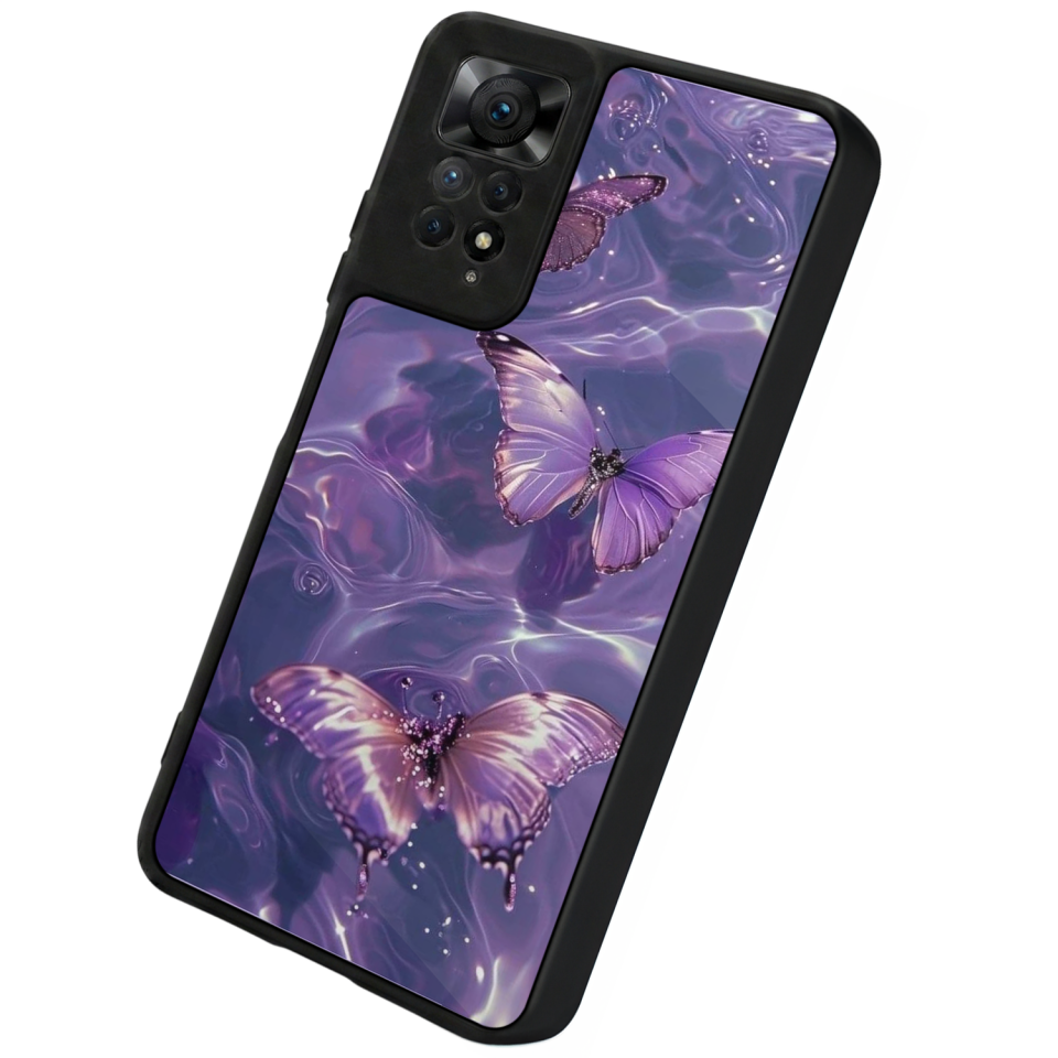 Xiaomi Redmi Note 12 Pro Uyumlu Kelebek Tasarımlı Glossy Premium Kılıf