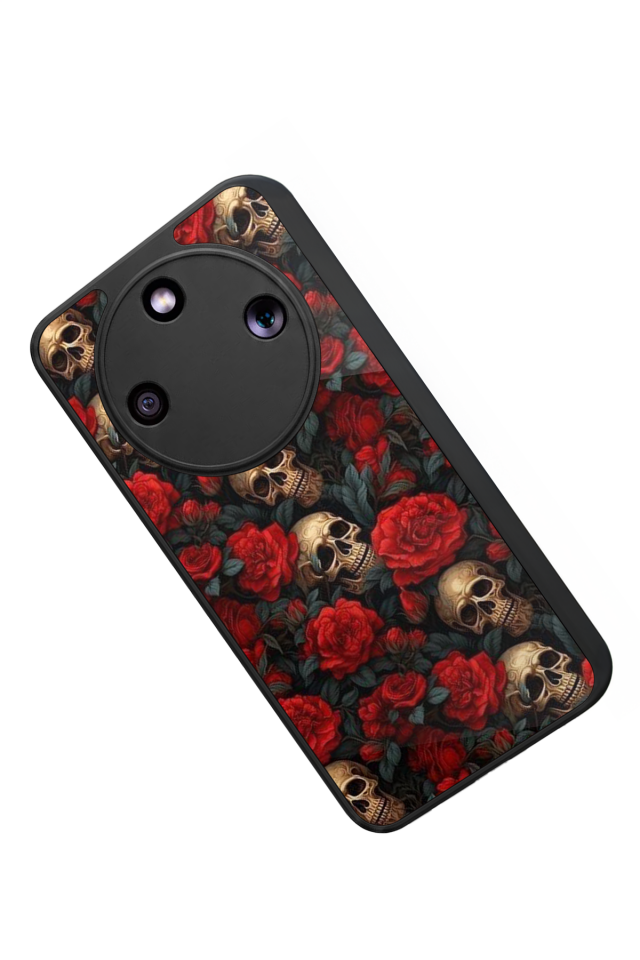 Honor Magic 8 Lite Uyumlu KuruKafa Tasarımlı Glossy Premium Kılıf