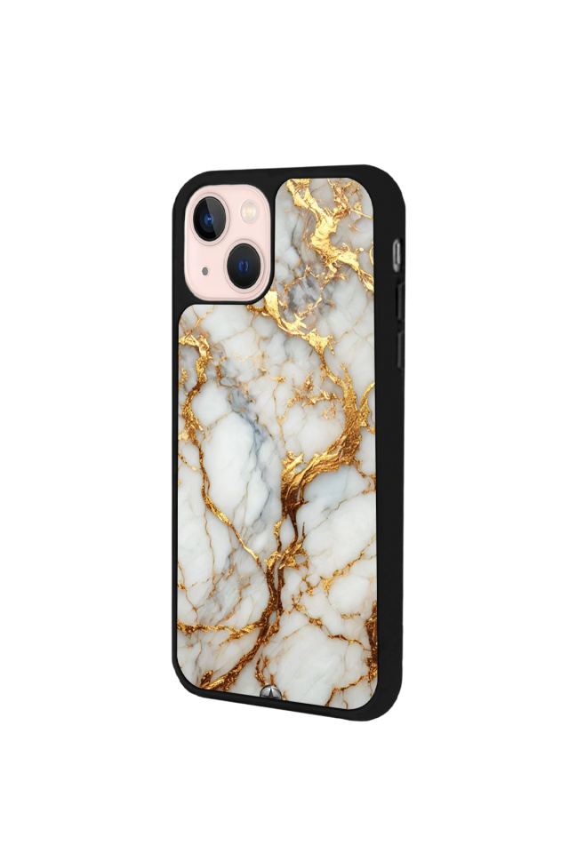 iPhone 13 Mini Uyumlu Mermer Marble Tasarımlı Glossy Premium Kılıf
