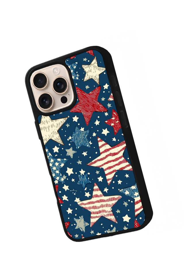 iPhone 15 Pro Uyumlu Retro Yildizlar Tasarımlı Glossy Premium Kılıf
