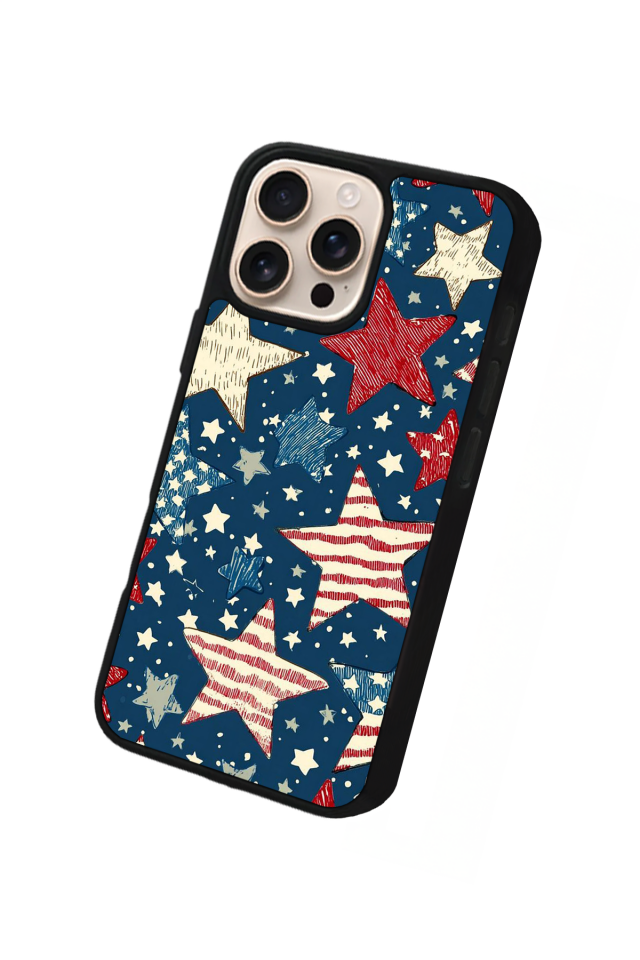 iPhone 15 Pro Uyumlu Retro Yildizlar Tasarımlı Glossy Premium Kılıf