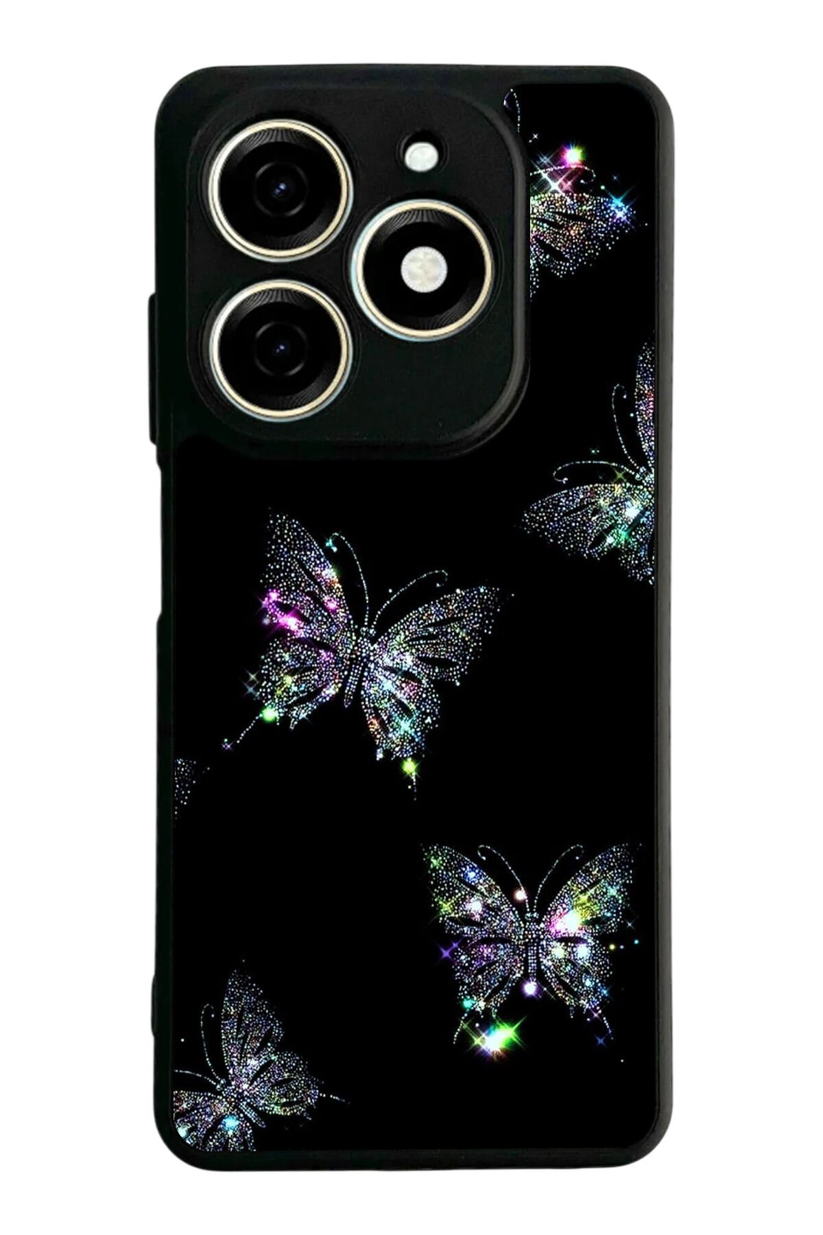Tecno Spark 20/20C Uyumlu Kelebek Tasarımlı Glossy Premium Kılıf