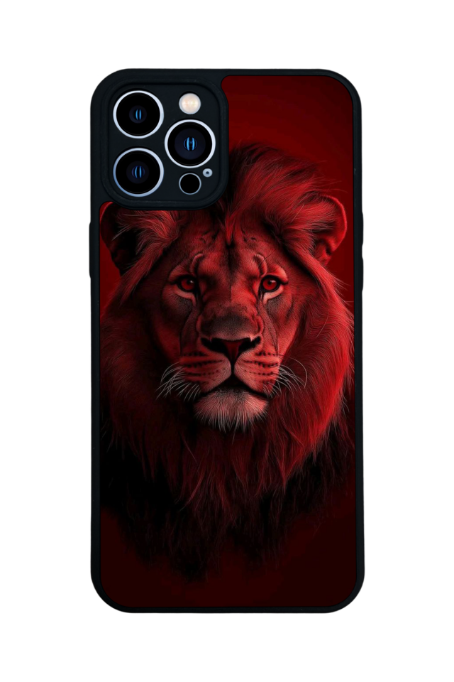 iPhone 13 Pro Max Uyumlu Aslan Tasarımlı Glossy Premium Kılıf