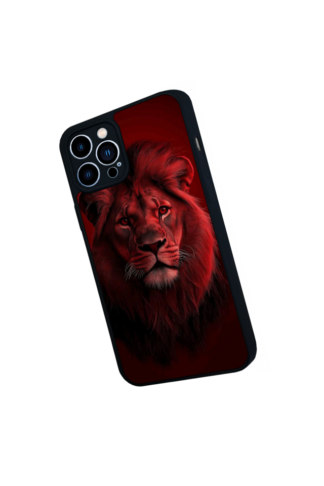 iPhone 13 Pro Max Uyumlu Aslan Tasarımlı Glossy Premium Kılıf