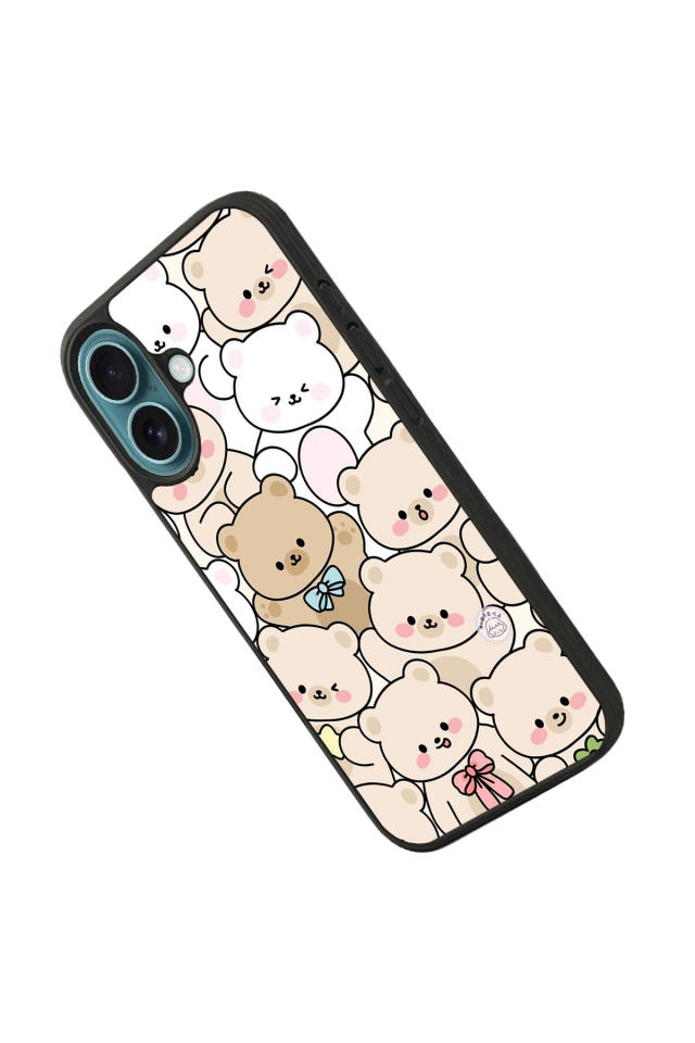 iPhone 16 Plus Uyumlu Ayı Tasarımlı Glossy Premium Kılıf