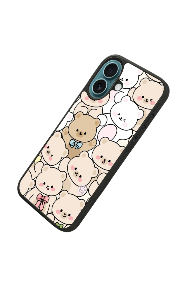 iPhone 16 Plus Uyumlu Ayı Tasarımlı Glossy Premium Kılıf