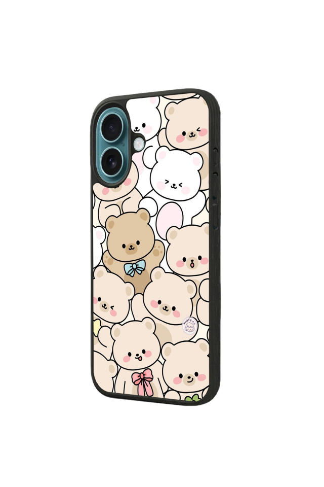 iPhone 16 Plus Uyumlu Ayı Tasarımlı Glossy Premium Kılıf