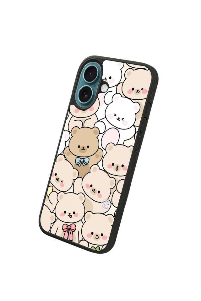 iPhone 16 Plus Uyumlu Ayı Tasarımlı Glossy Premium Kılıf