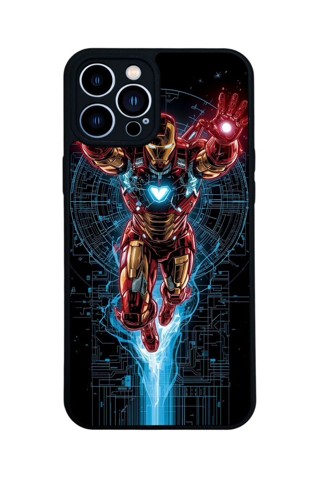 iPhone 12 Pro Max Uyumlu Iron Man ( Demir Adam ) Tasarımlı Glossy Premium Kılıf