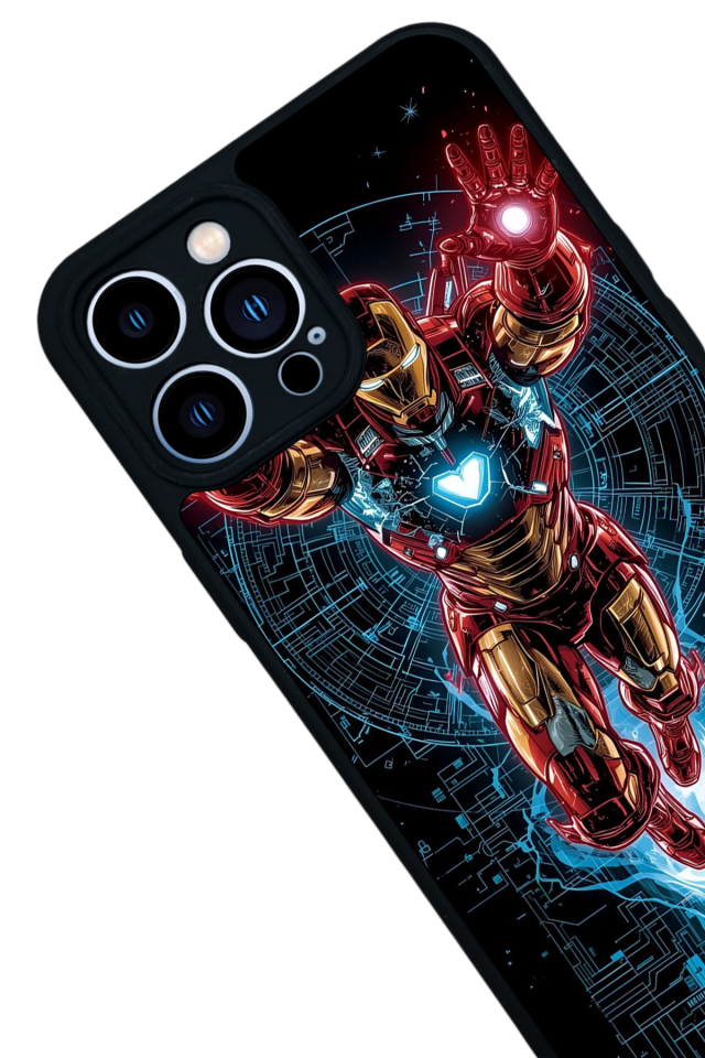 iPhone 12 Pro Max Uyumlu Iron Man ( Demir Adam ) Tasarımlı Glossy Premium Kılıf