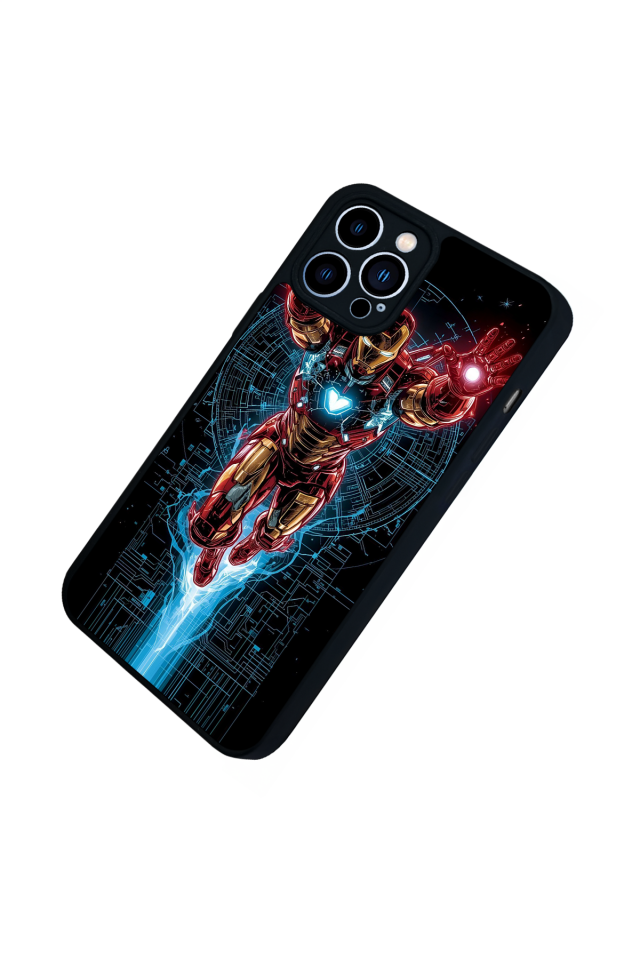iPhone 12 Pro Max Uyumlu Iron Man ( Demir Adam ) Tasarımlı Glossy Premium Kılıf