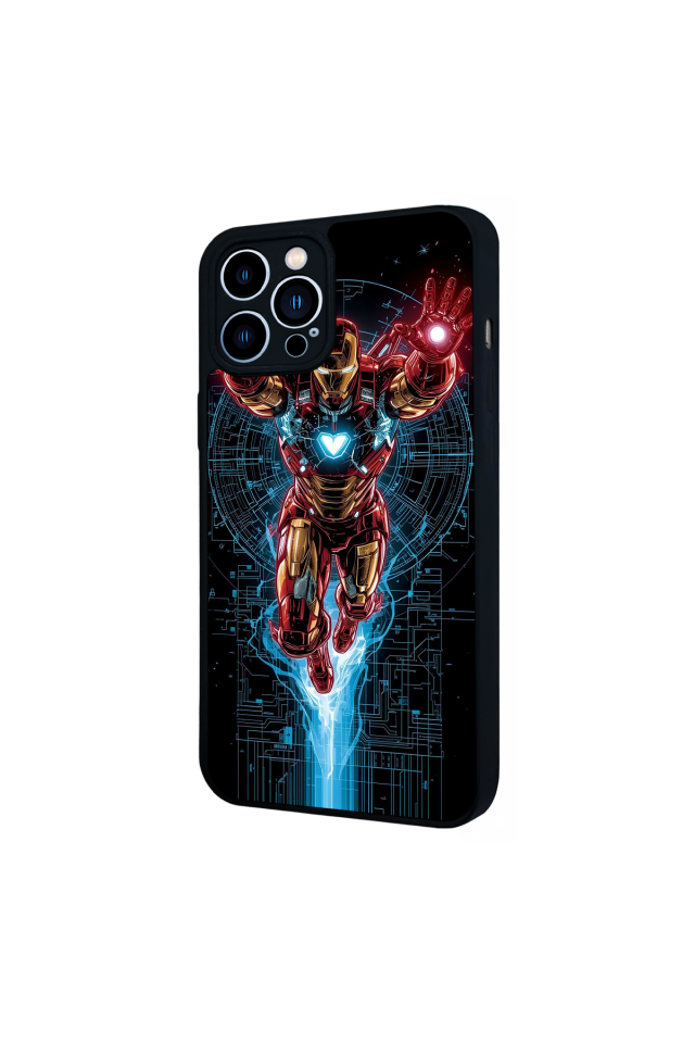 iPhone 12 Pro Max Uyumlu Iron Man ( Demir Adam ) Tasarımlı Glossy Premium Kılıf