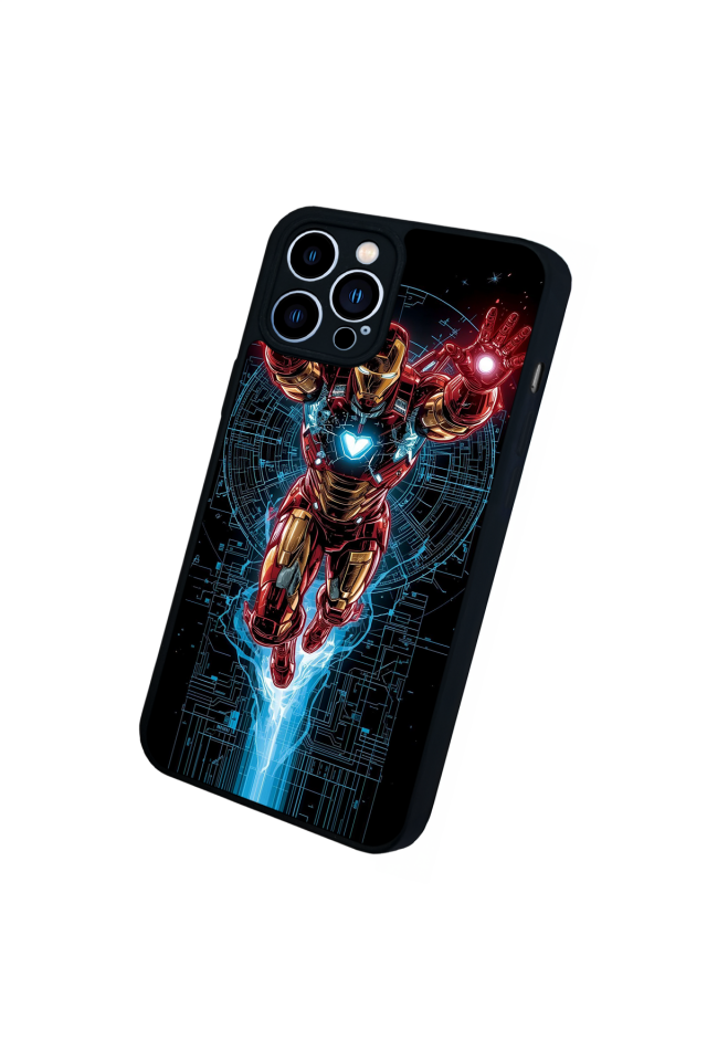 iPhone 12 Pro Max Uyumlu Iron Man ( Demir Adam ) Tasarımlı Glossy Premium Kılıf