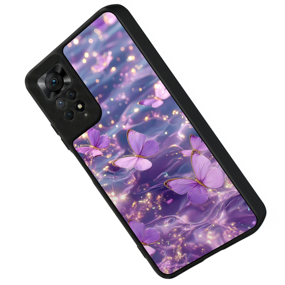 Xiaomi Redmi Note 12 Pro Uyumlu Kelebek Tasarımlı Glossy Premium Kılıf
