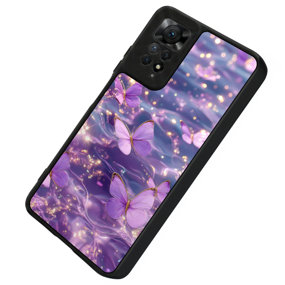 Xiaomi Redmi Note 12 Pro Uyumlu Kelebek Tasarımlı Glossy Premium Kılıf