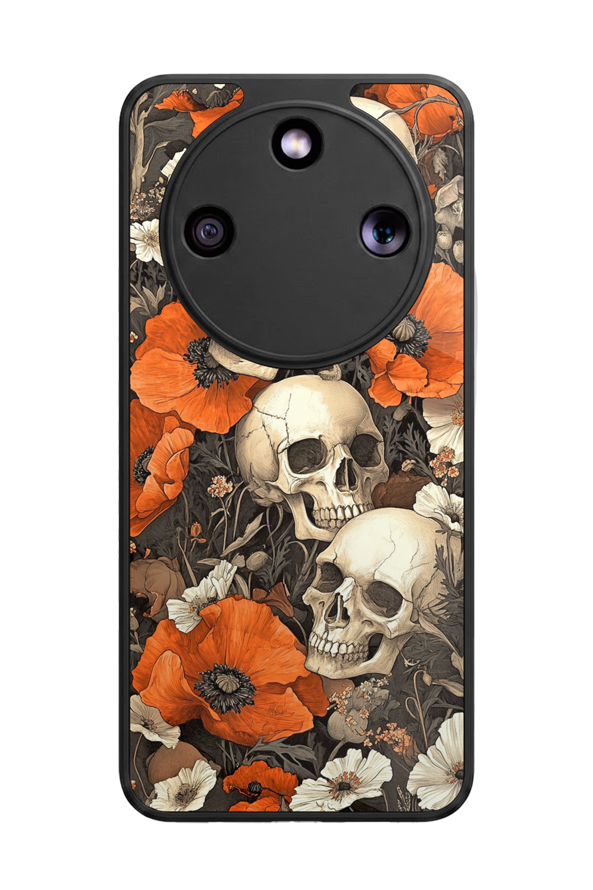 Honor Magic 8 Lite Uyumlu KuruKafa Tasarımlı Glossy Premium Kılıf