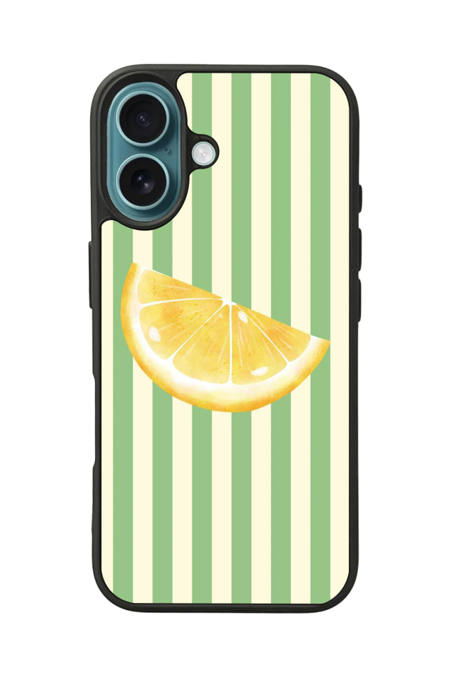 iPhone 16 Uyumlu Limon Tasarımlı Glossy Premium Kılıf