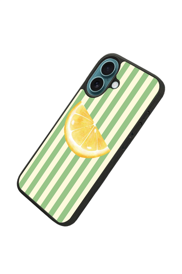iPhone 16 Uyumlu Limon Tasarımlı Glossy Premium Kılıf