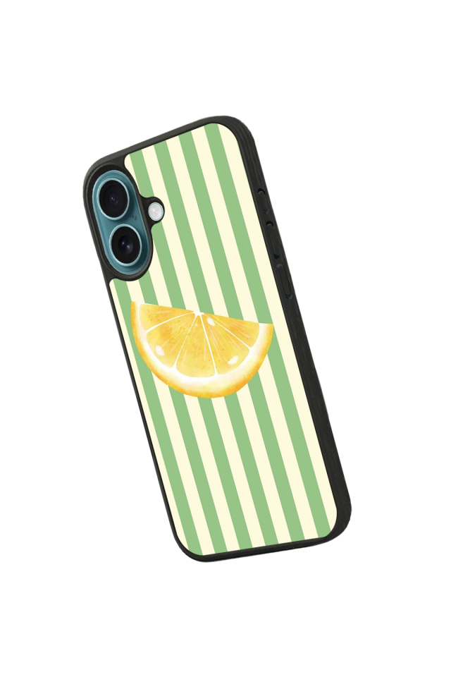 iPhone 16 Uyumlu Limon Tasarımlı Glossy Premium Kılıf