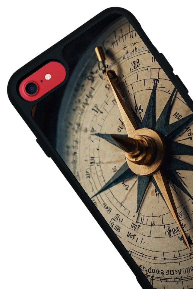 iPhone 7 Uyumlu Pusula Tasarımlı Glossy Premium Kılıf