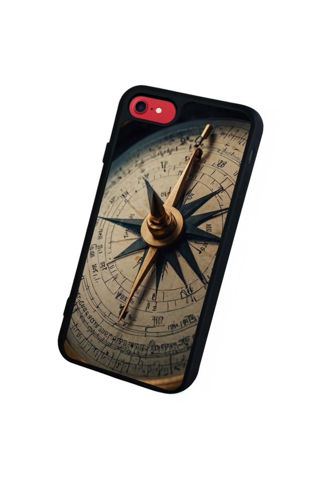 iPhone 7 Uyumlu Pusula Tasarımlı Glossy Premium Kılıf
