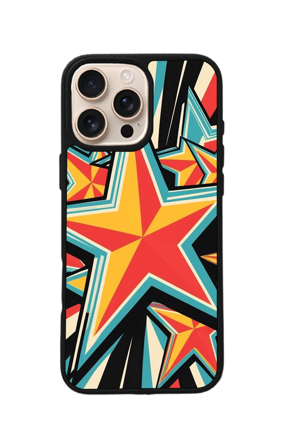 iPhone 15 Pro Uyumlu Retro Yildizlar Tasarımlı Glossy Premium Kılıf