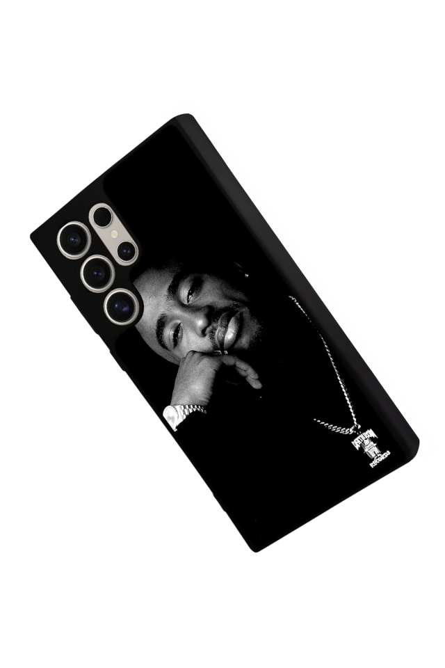 Samsung Galaxy S22 Ultra Uyumlu Tupac Tasarımlı Glossy Premium Kılıf