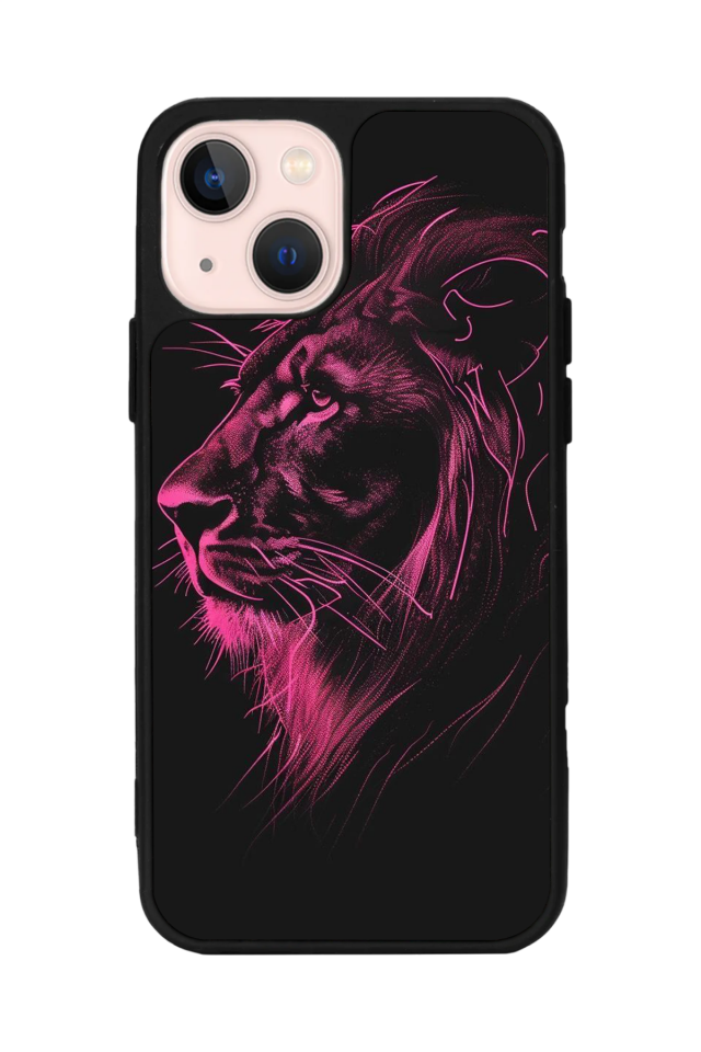 iPhone 14 Plus Uyumlu Aslan Tasarımlı Glossy Premium Kılıf