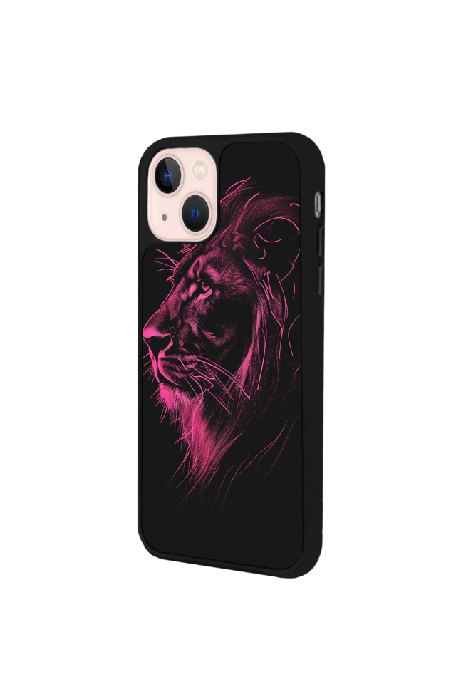 iPhone 14 Plus Uyumlu Aslan Tasarımlı Glossy Premium Kılıf