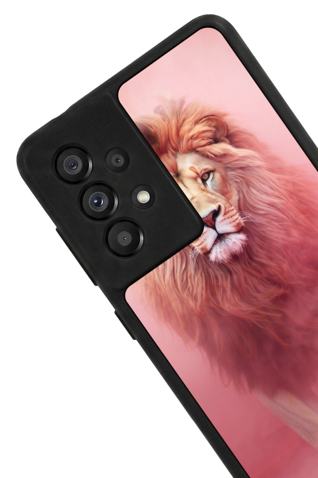 Samsung Galaxy A73 Uyumlu Aslan Tasarımlı Glossy Premium Kılıf