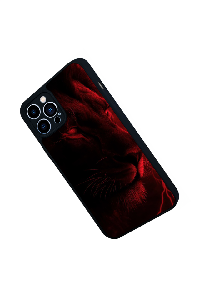 iPhone 13 Pro Max Uyumlu Aslan Tasarımlı Glossy Premium Kılıf