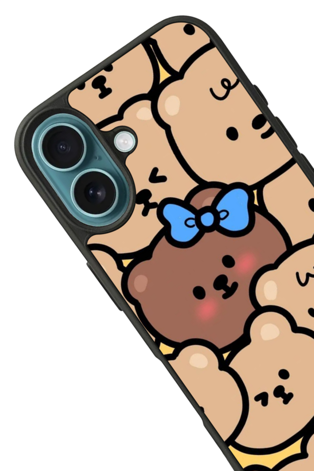 iPhone 16 Plus Uyumlu Ayı Tasarımlı Glossy Premium Kılıf