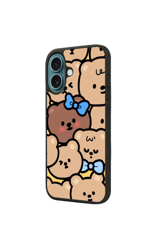 iPhone 16 Plus Uyumlu Ayı Tasarımlı Glossy Premium Kılıf