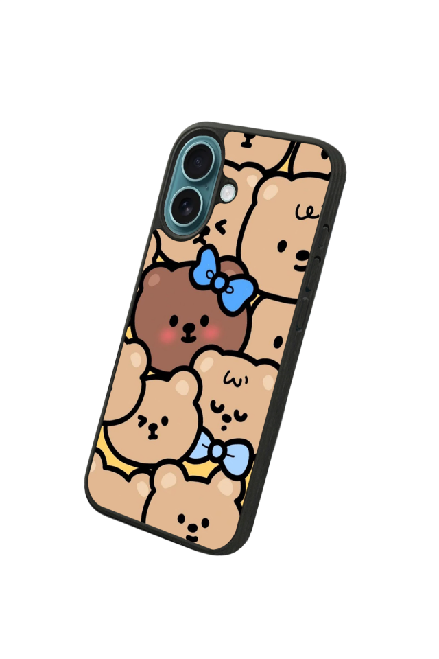 iPhone 16 Plus Uyumlu Ayı Tasarımlı Glossy Premium Kılıf