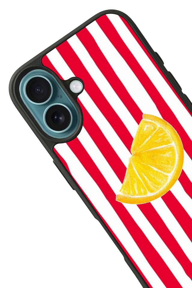 iPhone 16 Uyumlu Limon Tasarımlı Glossy Premium Kılıf