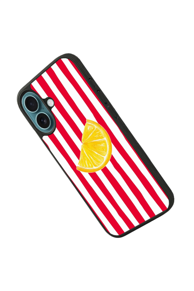 iPhone 16 Uyumlu Limon Tasarımlı Glossy Premium Kılıf