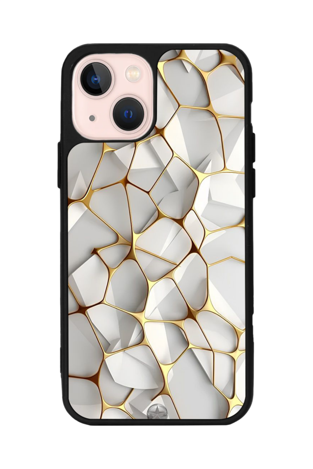iPhone 13 Mini Uyumlu Mermer Marble Tasarımlı Glossy Premium Kılıf