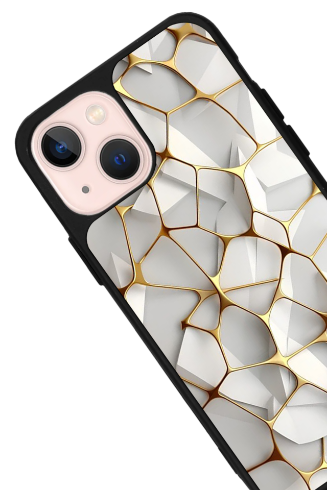iPhone 13 Mini Uyumlu Mermer Marble Tasarımlı Glossy Premium Kılıf
