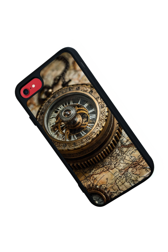 iPhone 7 Uyumlu Pusula Tasarımlı Glossy Premium Kılıf