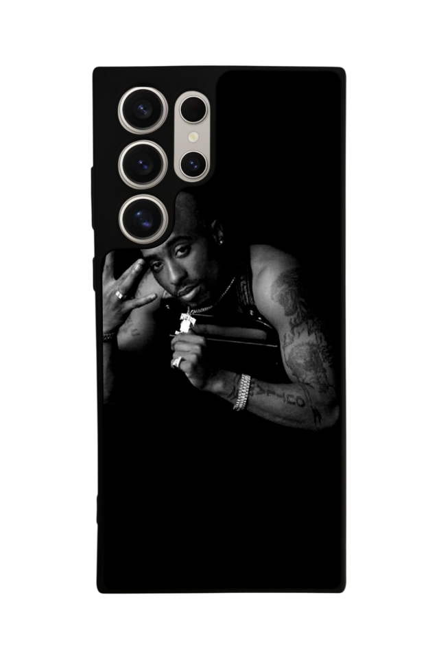 Samsung Galaxy S22 Ultra Uyumlu Tupac Tasarımlı Glossy Premium Kılıf