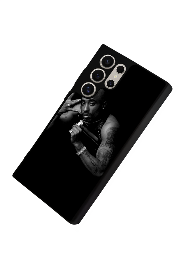 Samsung Galaxy S22 Ultra Uyumlu Tupac Tasarımlı Glossy Premium Kılıf