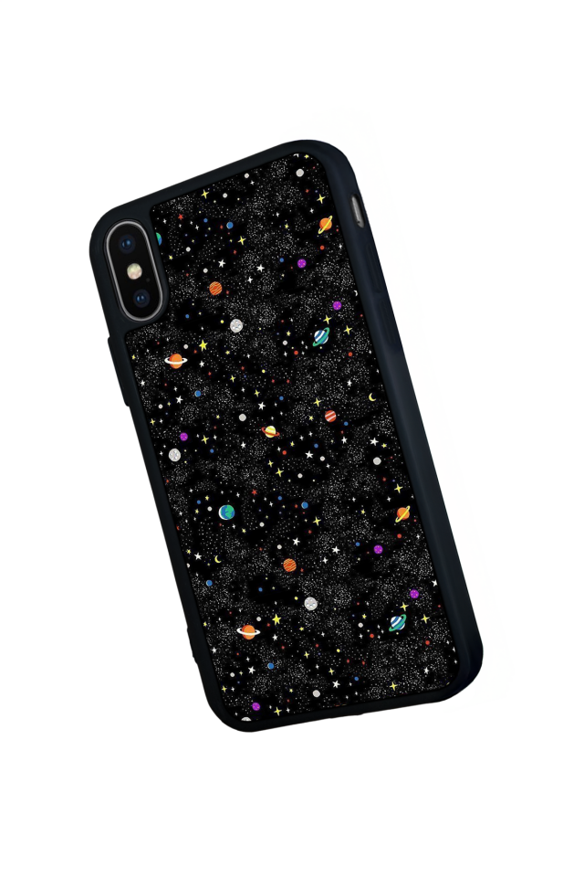 iPhone X/ XS Uyumlu Uzay Tasarımlı Glossy Premium Kılıf