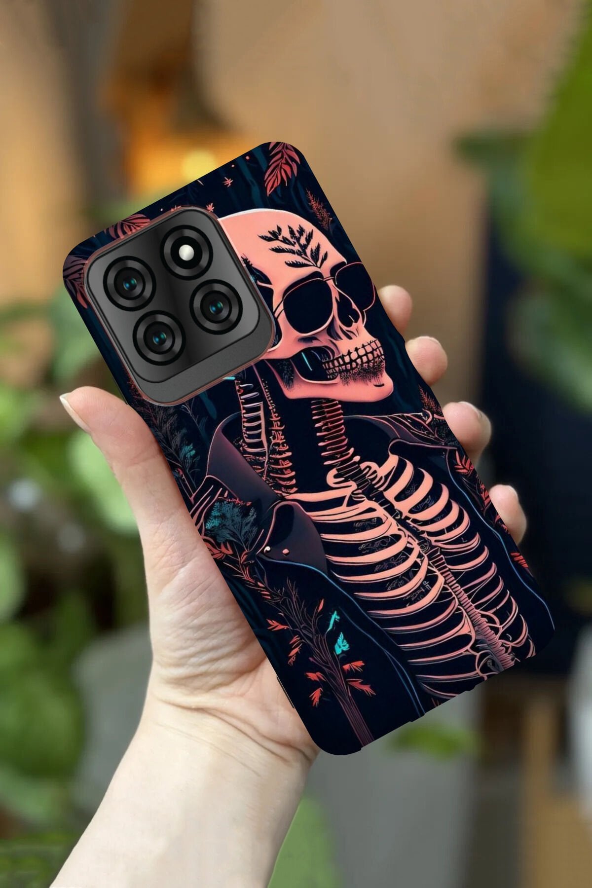 Reeder S71 Uyumlu Kamera Korumalı İskelet Desenli HD Baskılı Silikon Kılıf