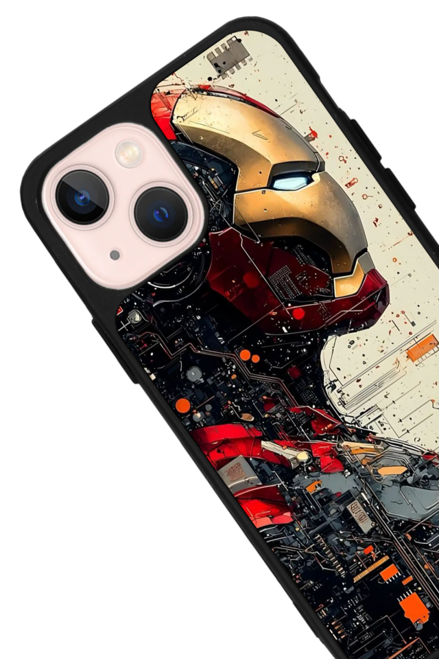 iPhone 13/14 Uyumlu  Iron Man ( Demir Adam ) Tasarımlı Glossy Premium Kılıf