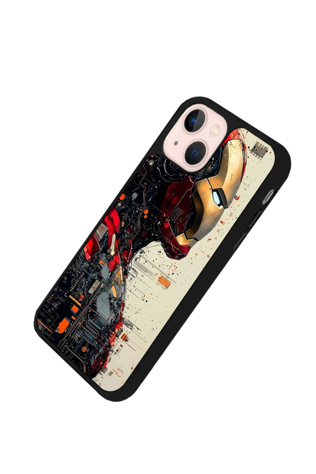 iPhone 13/14 Uyumlu  Iron Man ( Demir Adam ) Tasarımlı Glossy Premium Kılıf