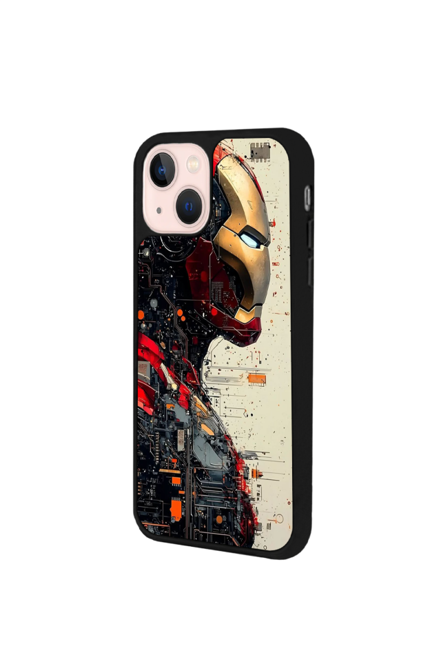iPhone 13/14 Uyumlu  Iron Man ( Demir Adam ) Tasarımlı Glossy Premium Kılıf