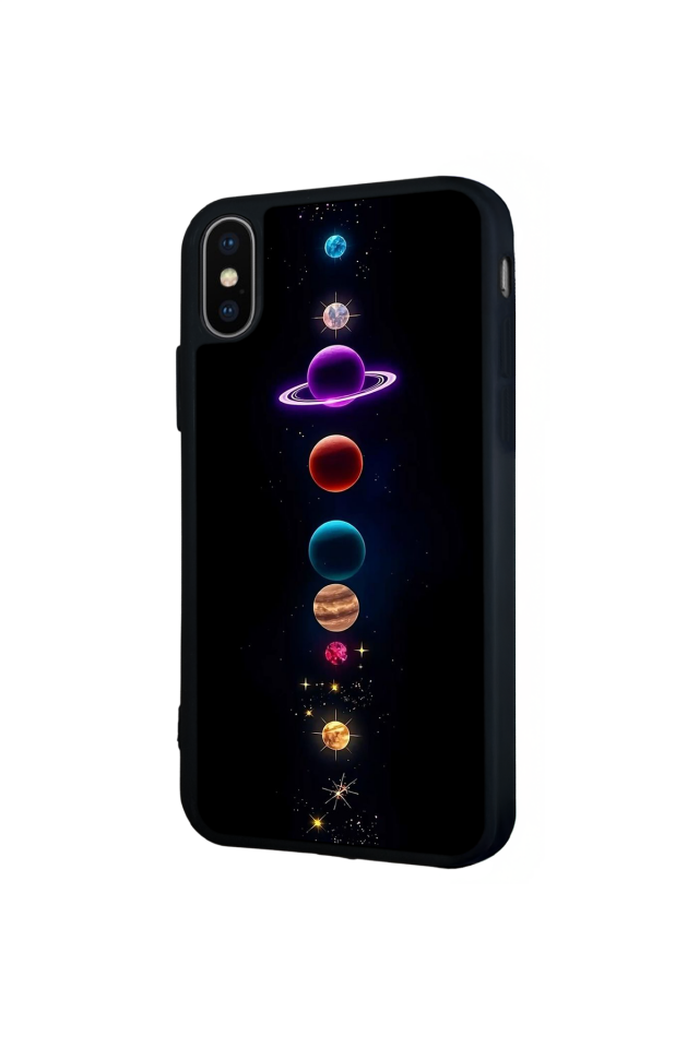 iPhone X/ XS Uyumlu Uzay Tasarımlı Glossy Premium Kılıf
