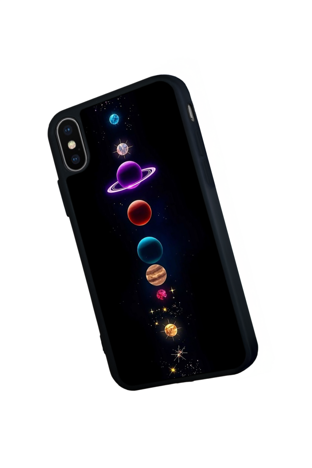 iPhone X/ XS Uyumlu Uzay Tasarımlı Glossy Premium Kılıf