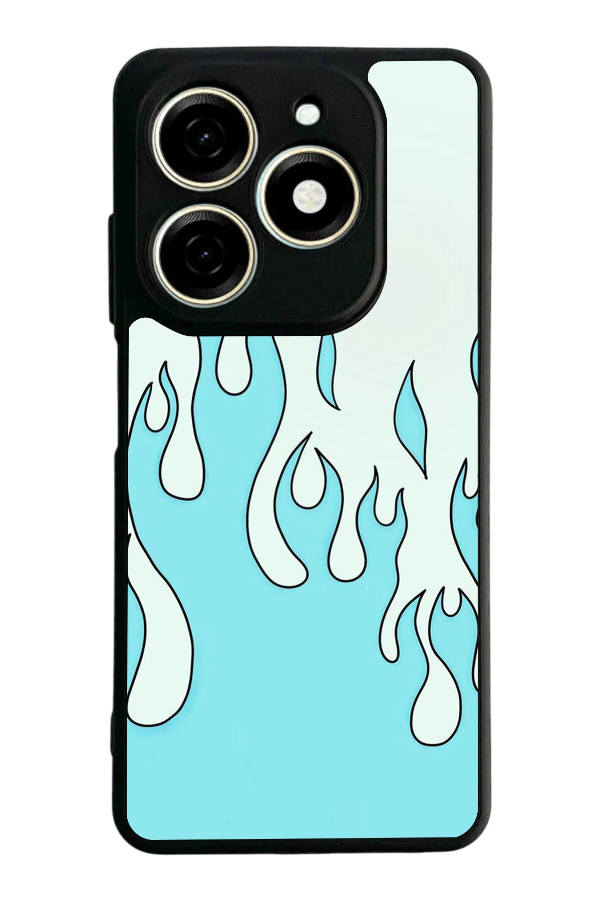 Infınıx Smart 8 Pro Uyumlu Retro Flame Patterns Tasarımlı Glossy Premium Kılıf